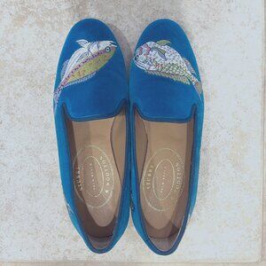 Stubbs & Wootton Women's Velvet slippers shoes loafers size 7